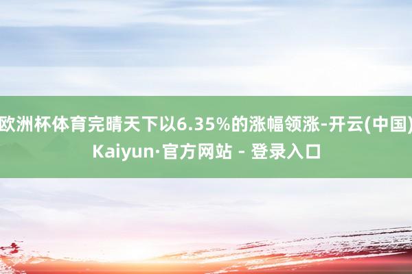 欧洲杯体育完晴天下以6.35%的涨幅领涨-开云(中国)Kaiyun·官方网站 - 登录入口