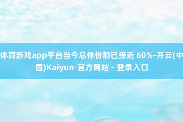 体育游戏app平台当今总体份额已接近 60%-开云(中国)Kaiyun·官方网站 - 登录入口