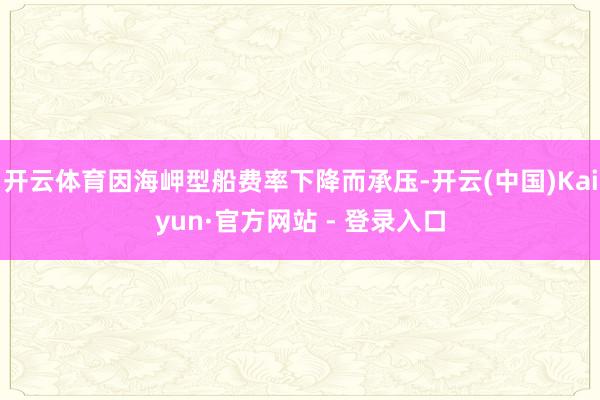 开云体育因海岬型船费率下降而承压-开云(中国)Kaiyun·官方网站 - 登录入口