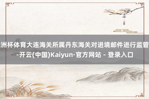 欧洲杯体育大连海关所属丹东海关对进境邮件进行监管时-开云(中国)Kaiyun·官方网站 - 登录入口