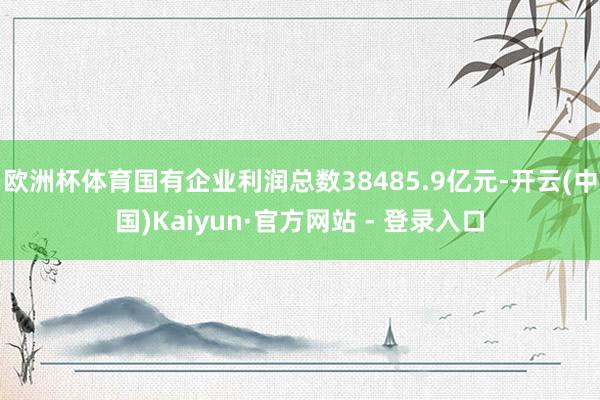 欧洲杯体育国有企业利润总数38485.9亿元-开云(中国)Kaiyun·官方网站 - 登录入口