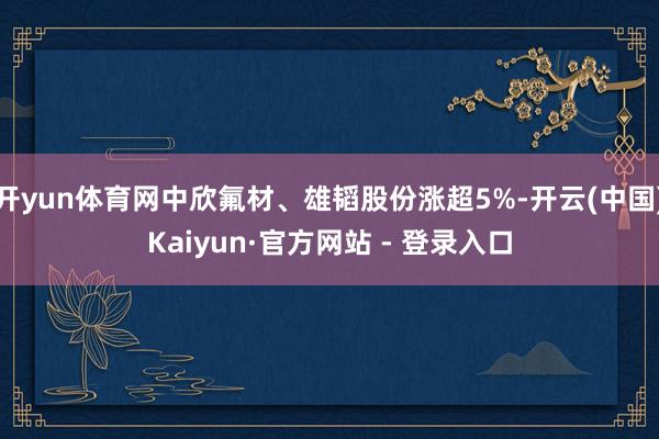 开yun体育网中欣氟材、雄韬股份涨超5%-开云(中国)Kaiyun·官方网站 - 登录入口