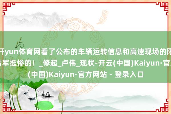 开yun体育网看了公布的车辆运转信息和高速现场的限速教唆，我认为雷军挺惨的！_修起_卢伟_现状-开云(中国)Kaiyun·官方网站 - 登录入口